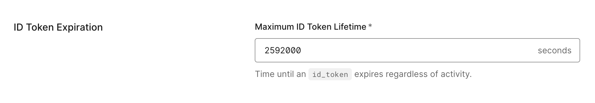 Screenshot 9: ID Token Expiration