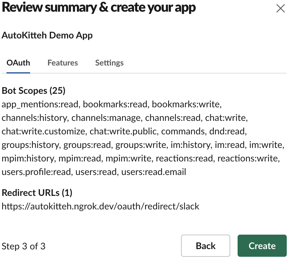 Screenshot 4: Review summary and create your app